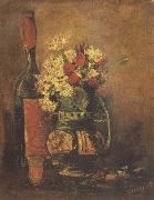 Vincent Van Gogh Vase with Carnation and Roses and a Bottle (nn04) painting